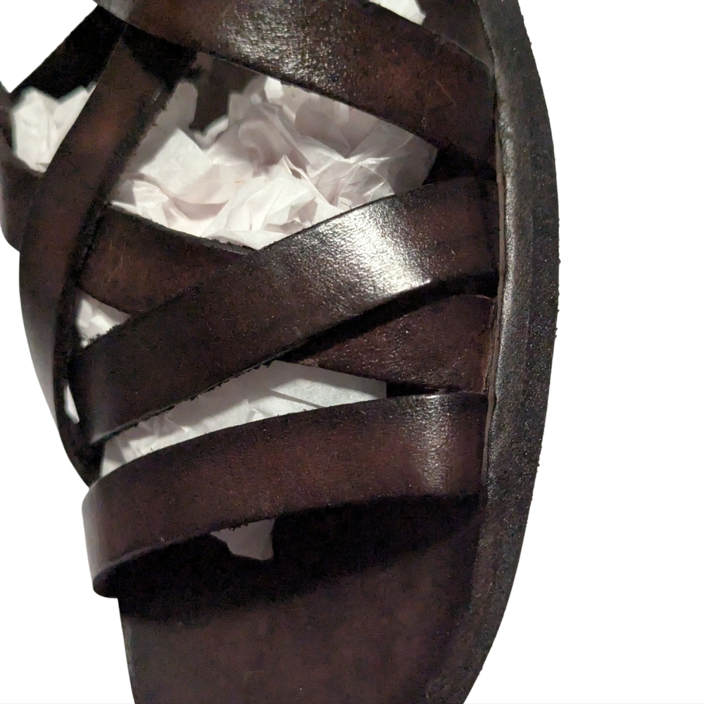 Brador Women's Luke Schuhe Dark Brown Leather Sandal Size 38.Made In Italy - Picture 13 of 15